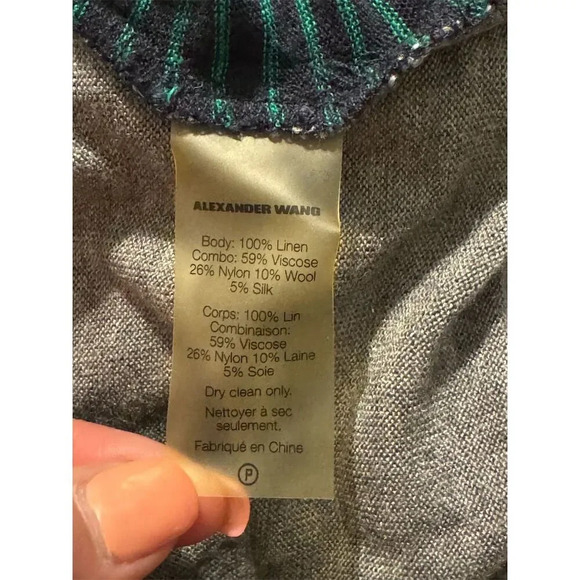 Alexander Wang Women's Striped Racerback Tank Top Multicolor Size M Sleeveless - Picture 2 of 2